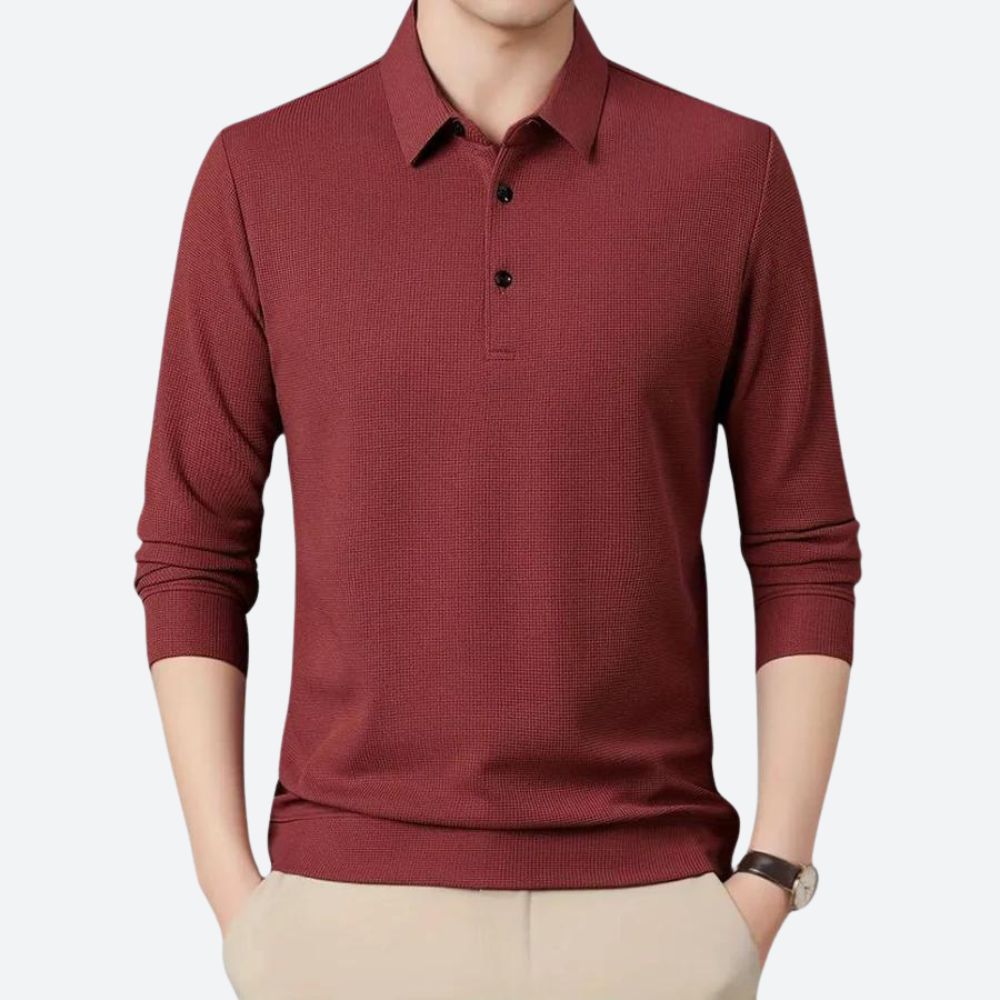 Casual heren poloshirt met Lange Mouwen - Wystan