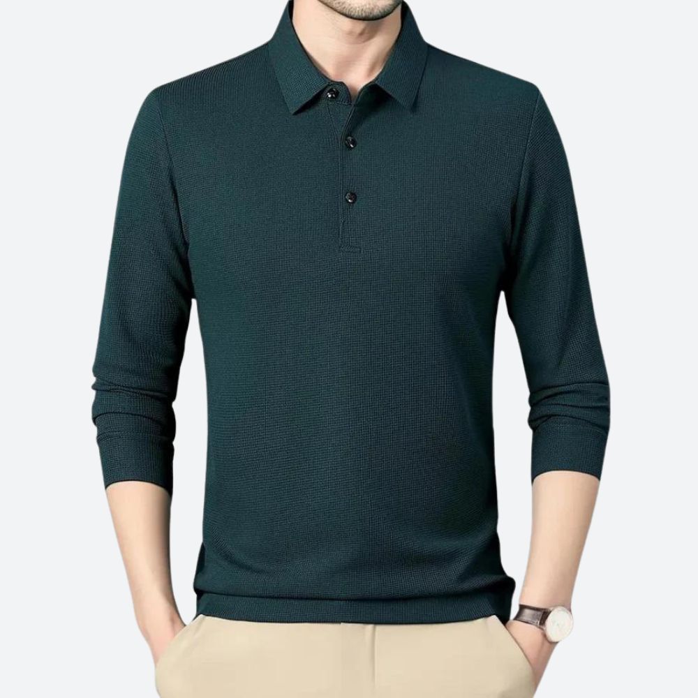 Casual heren poloshirt met Lange Mouwen - Wystan