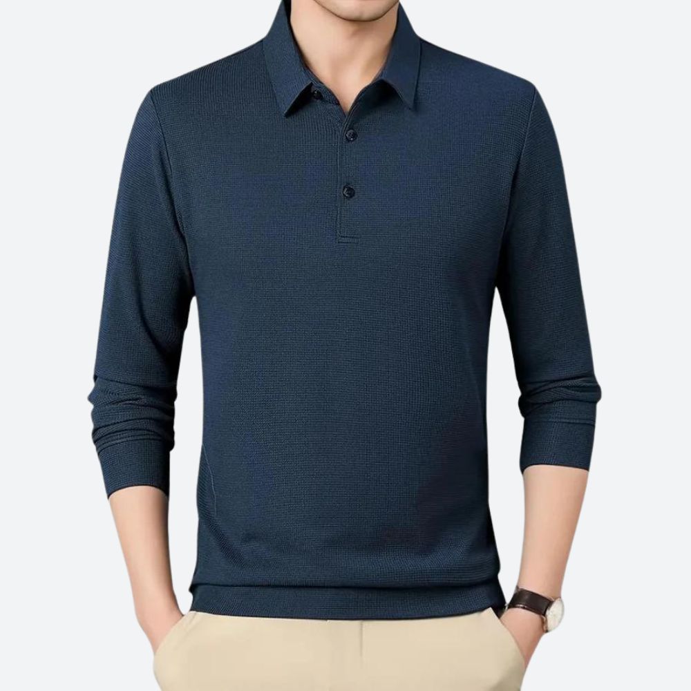 Casual heren poloshirt met Lange Mouwen - Wystan