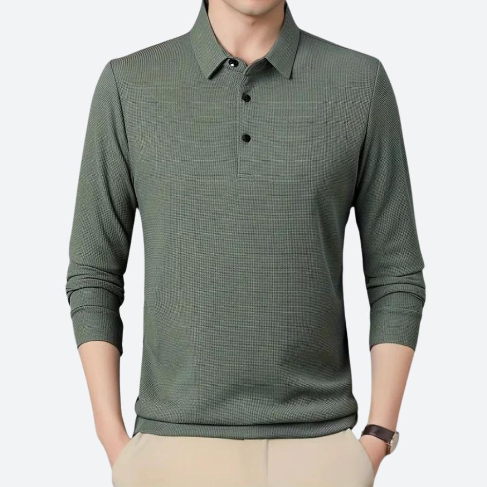 Casual heren poloshirt met Lange Mouwen - Wystan