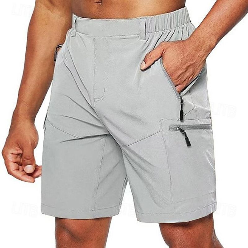 Ripstop cargo shorts voor heren met ritszakken, ideaal voor outdoor activiteiten in de zomer.