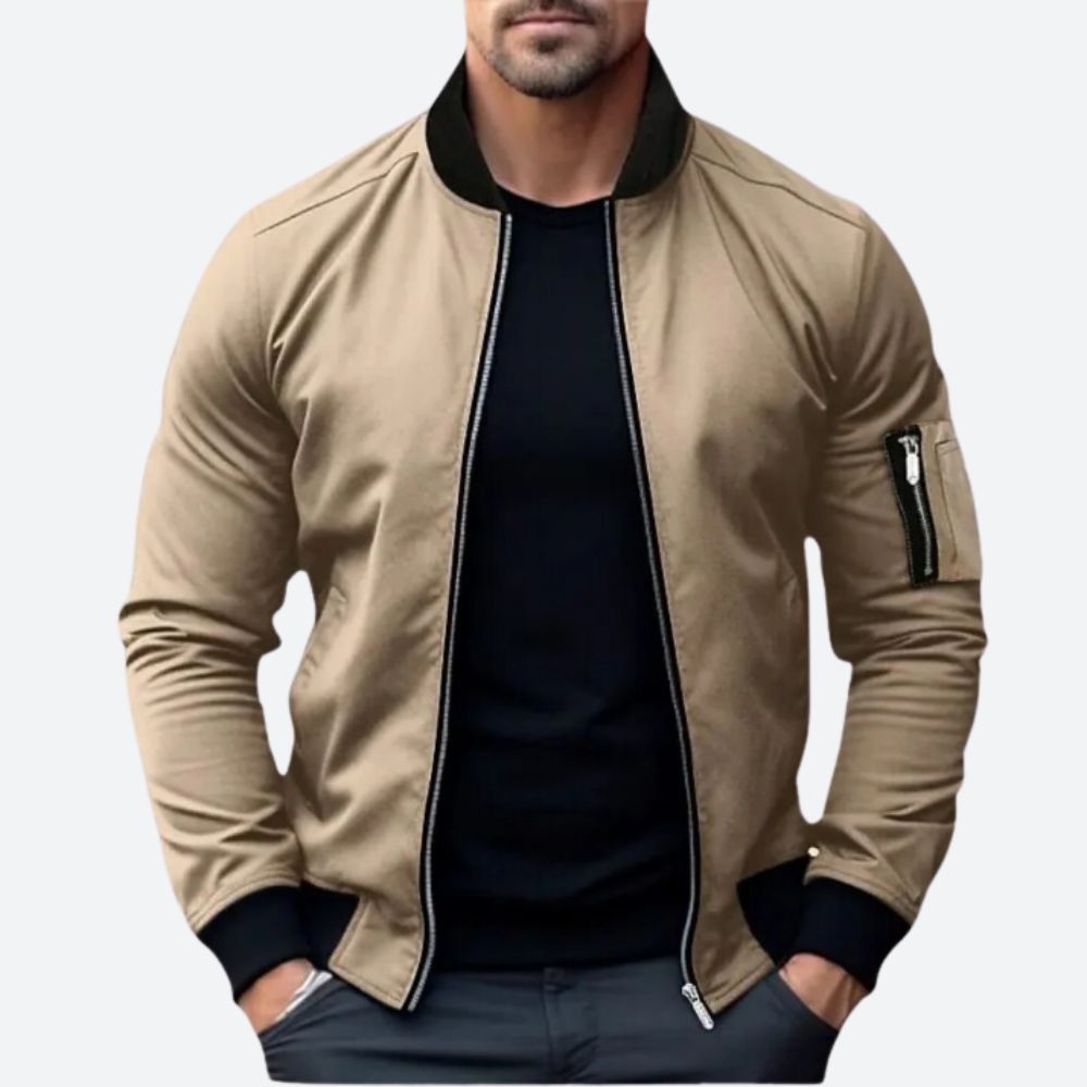 Casual bomberjack voor mannen, ideaal voor herfstdagen en geschikt voor een sportieve en modieuze look.