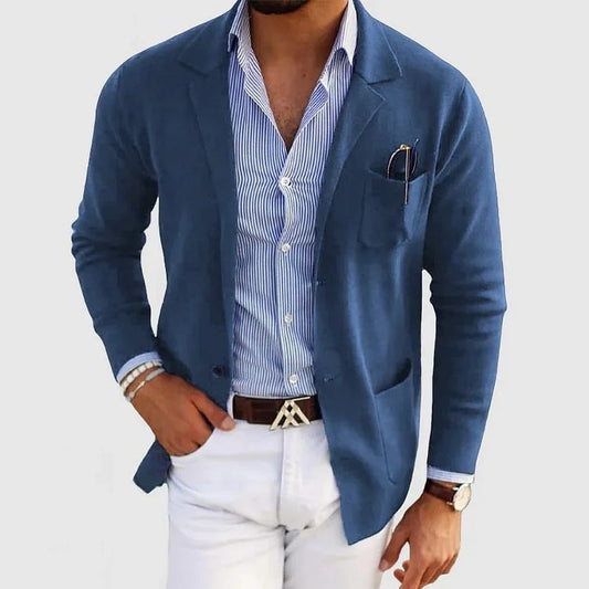 Elegante blazer voor mannen in blauw, ideaal voor zowel zakelijke als casual gelegenheden.