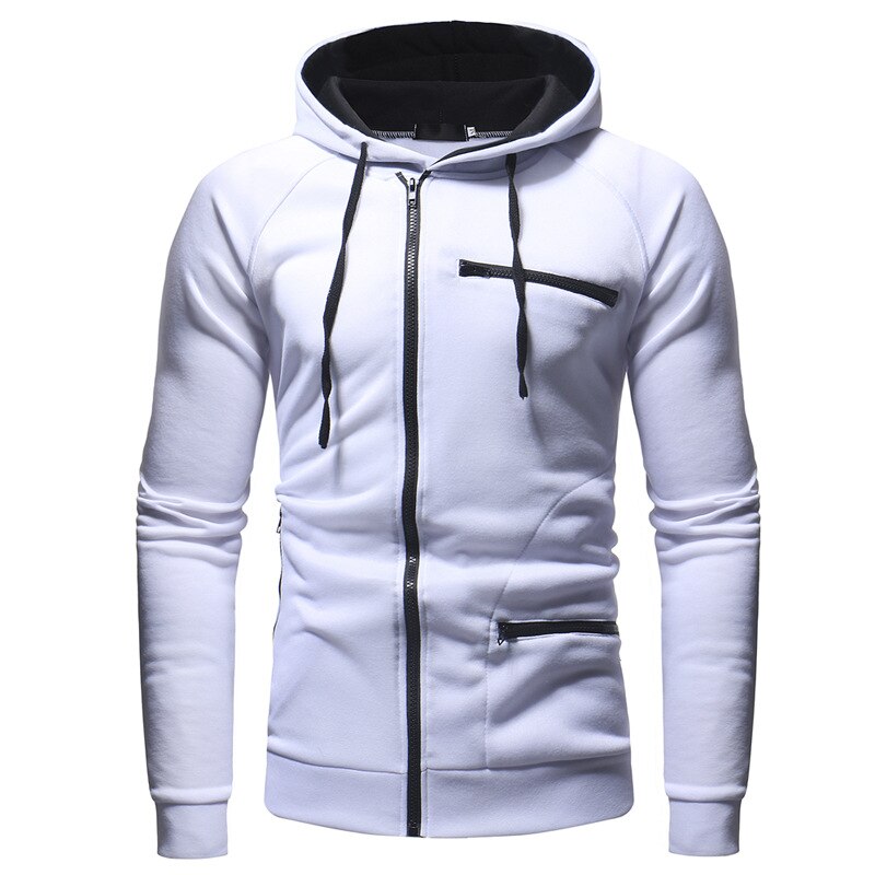 Grijze zip-up hoodie met rode accenten, ontworpen voor moderne mannen, perfect voor casual en sportieve outfits.






