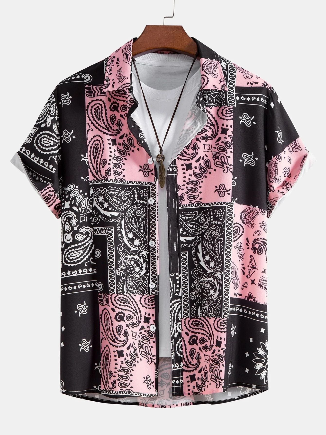 Stijlvol herenshirt met Paisley-patroon, licht en ademend voor zomerse elegantie.