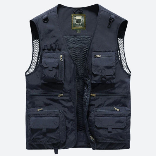 Stijlvol tactisch herengilet voor heren met meerdere opbergvakken, ideaal voor avontuurlijke activiteiten in de herfst en winter.