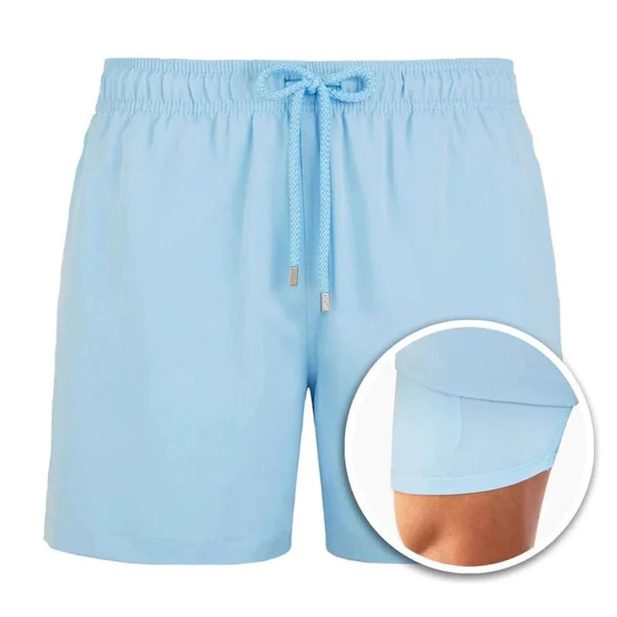 Trendy zwemshorts voor heren met tropisch bladmotief, perfect voor zomerse strand- en wateractiviteiten.