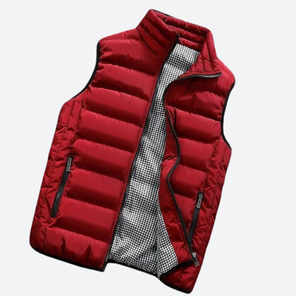 Stijlvolle waterdichte bodywarmer voor mannen, ideaal voor herfst- en winterdagen, biedt comfort en bescherming tegen nat weer.