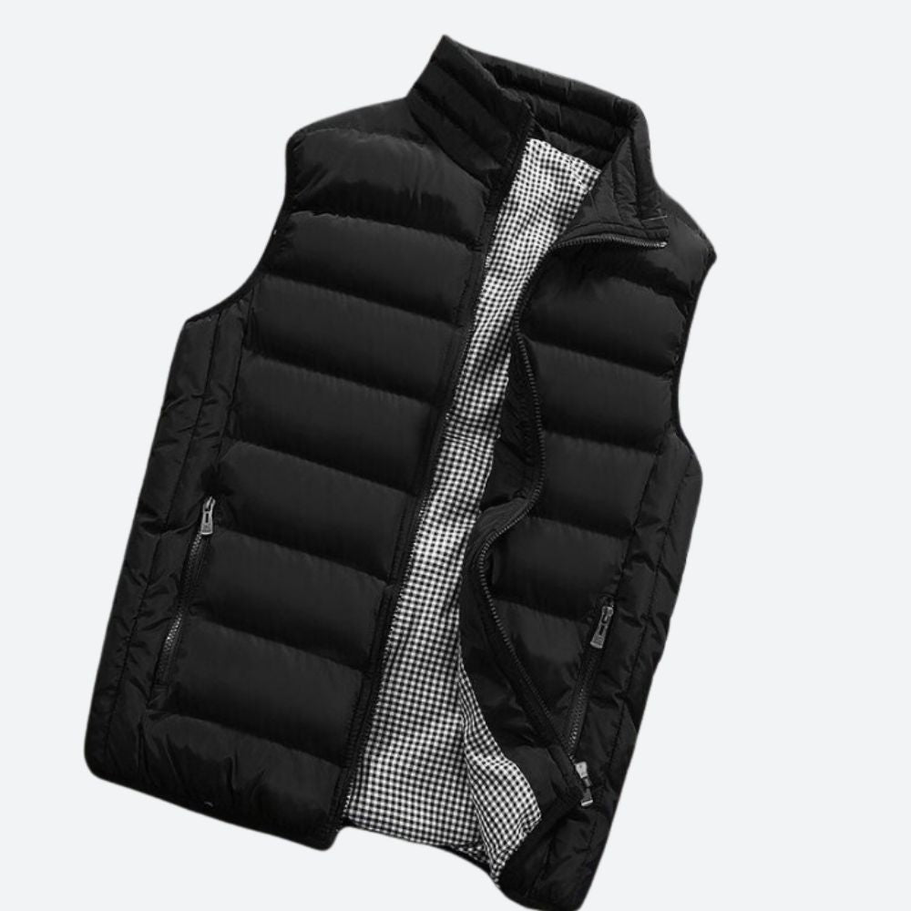 Stijlvolle waterdichte bodywarmer voor mannen, ideaal voor herfst- en winterdagen, biedt comfort en bescherming tegen nat weer.