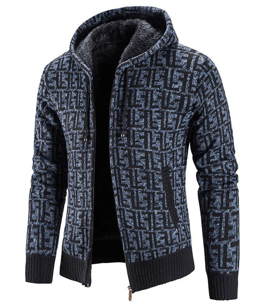 Stijlvolle winterhoodie voor dames met fleecevoering en geometrisch patroon.













