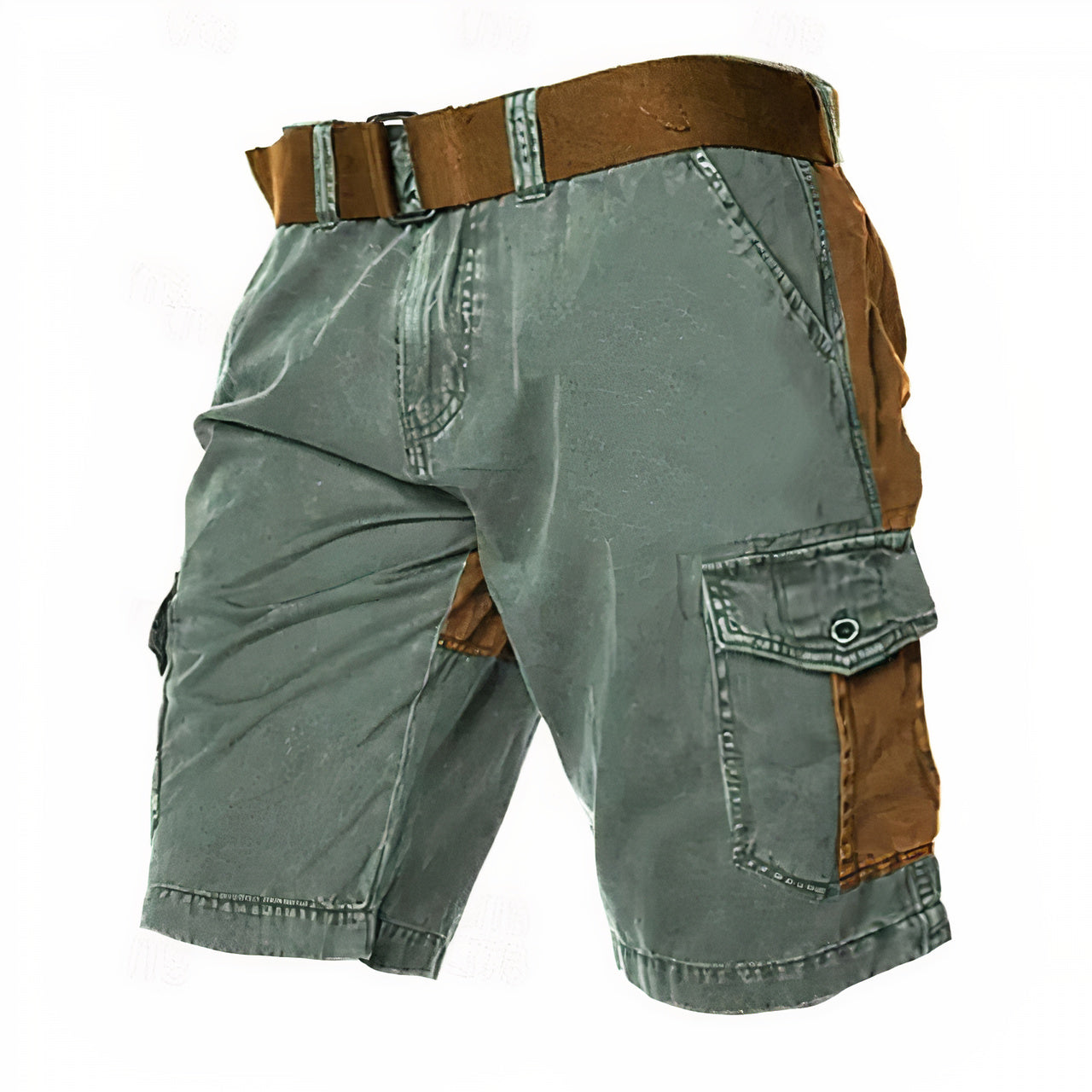 Trendy zomerbroek met meerdere zakken en contrasterende details voor heren, ideaal voor casual en outdoor gebruik.