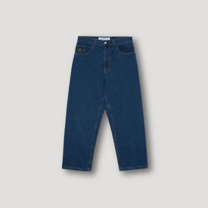 Vintage baggy jeans voor heren met een losse pasvorm.







