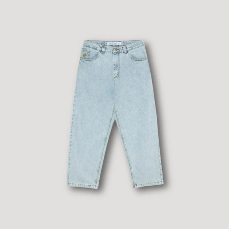 Vintage baggy jeans voor heren met een losse pasvorm.







