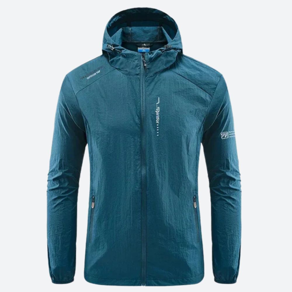 Waterdichte heren softshell jas, ideaal voor outdoor avonturen tijdens natte herfst- en winterdagen.