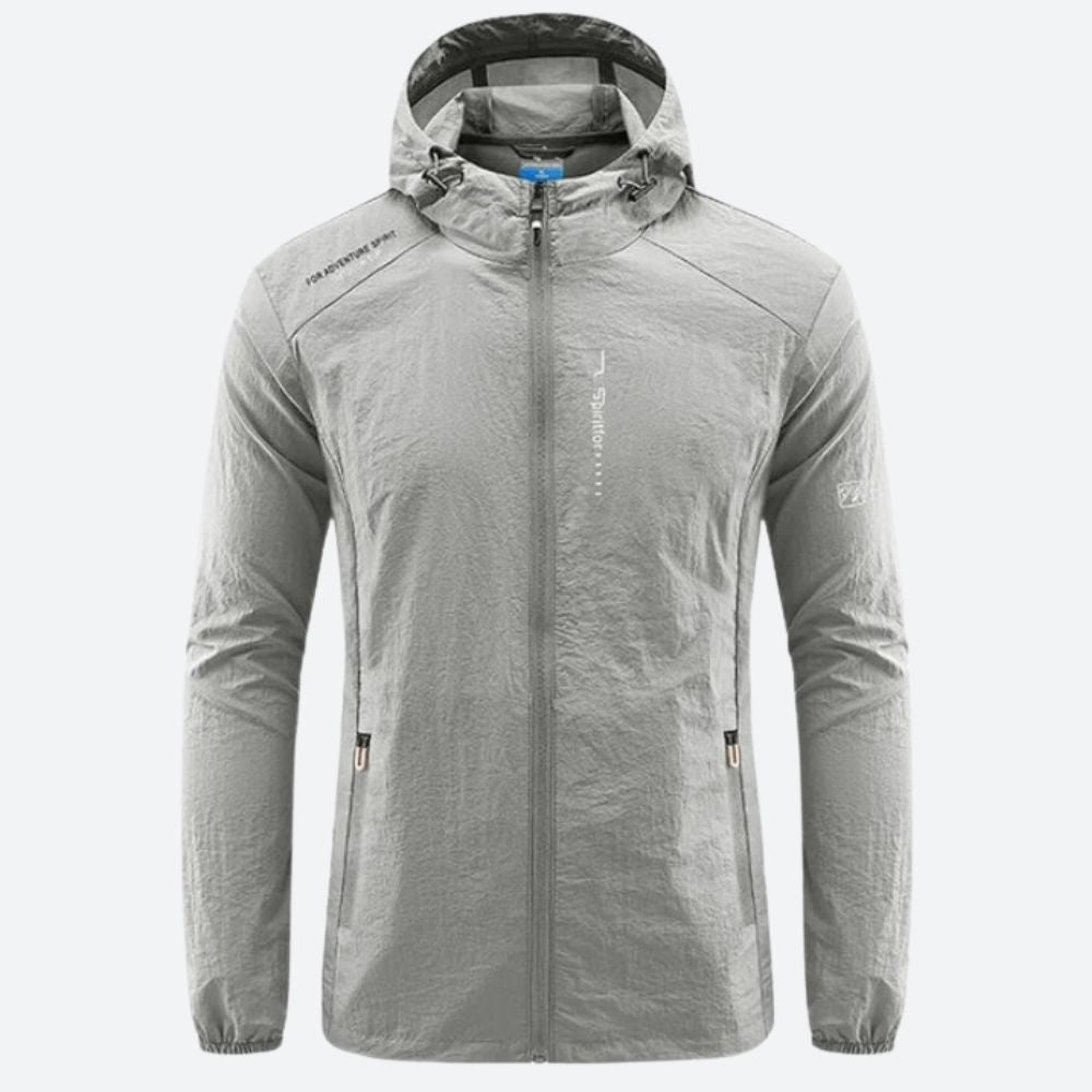 Waterdichte heren softshell jas, ideaal voor outdoor avonturen tijdens natte herfst- en winterdagen.