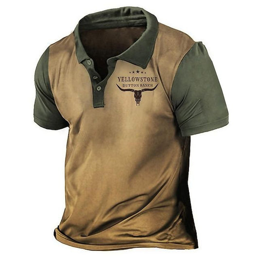 Stijlvol Western mannen zomer shirt met authentiek design, ademende stof en comfortabele pasvorm, ideaal voor casual en outdoor gelegenheden.